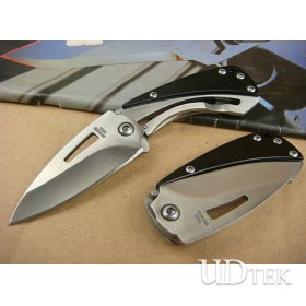 440C Stainless Steel  Small Q Folding Gift Knife with All Steel Handle UDTEK00670